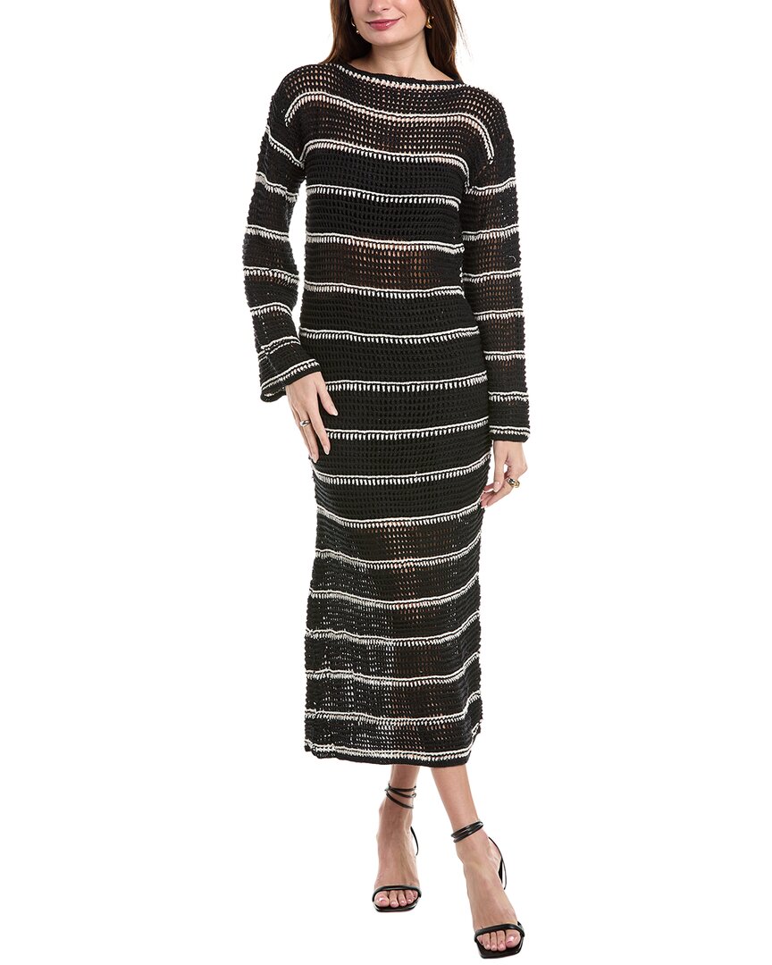 Faithfull The Brand Jesolo Crochet Maxi Dress Black Regular 2 (XS)