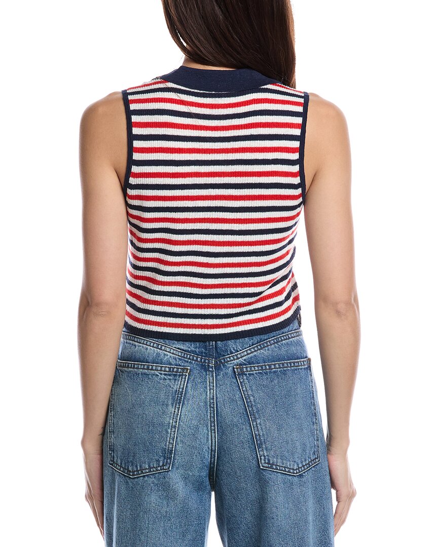 Onia Rib Linen-Blend Polo Tank