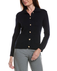 Bruno Magli Merino Wool Epaulet Sweater Jacket