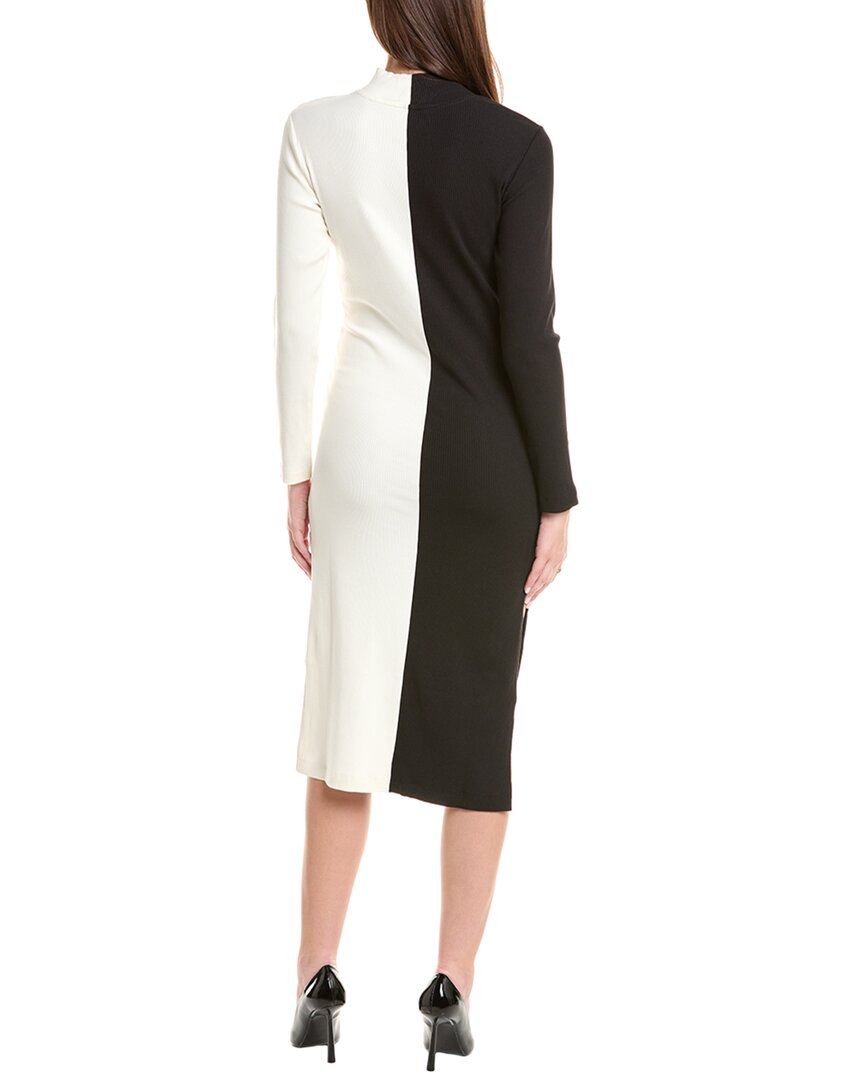 Terez Mock Neck Rib Midi Dress