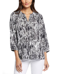 Nydj Pintuck Blouse Multi Regular 00 (XXS)