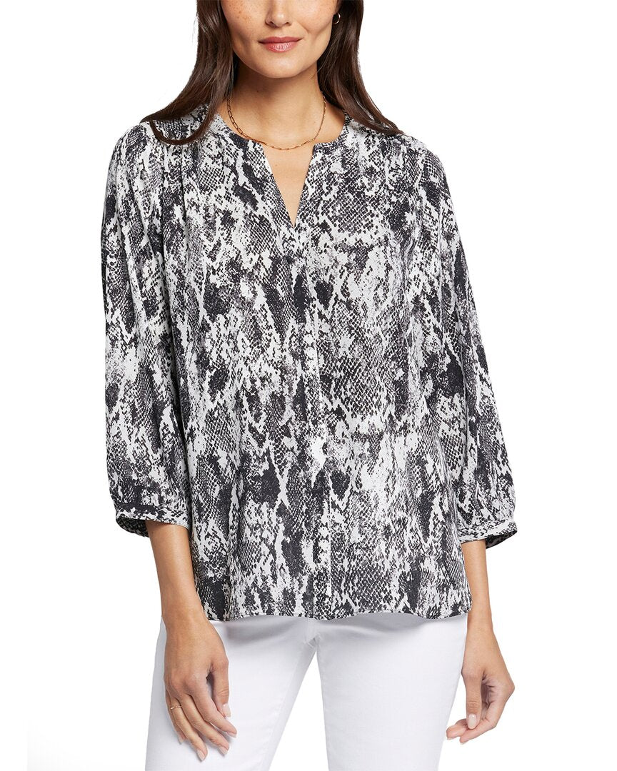 Nydj Pintuck Blouse Multi Regular 00 (XXS)