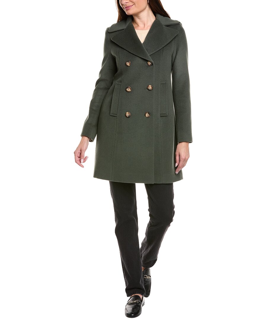 Fleurette Tailored Double-Breasted Wool-Blend Coat