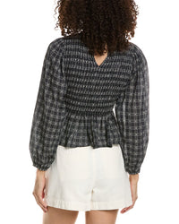 The Great The Contessa Linen-Blend Top