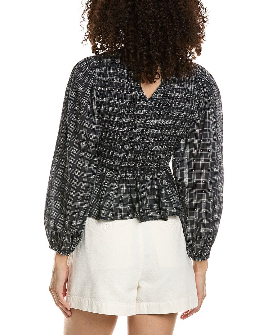 The Great The Contessa Linen-Blend Top