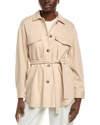 Peserico Wool-Blend Coat White
