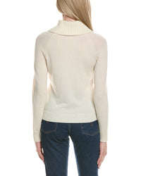Sofiacashmere Cable Rib Texture Cowl Neck Wool & Cashmere-Blend Sweater