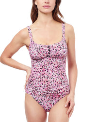 Profile By Gottex Pretty Wild D-Cup Tankini Pink Regular 4 (S)