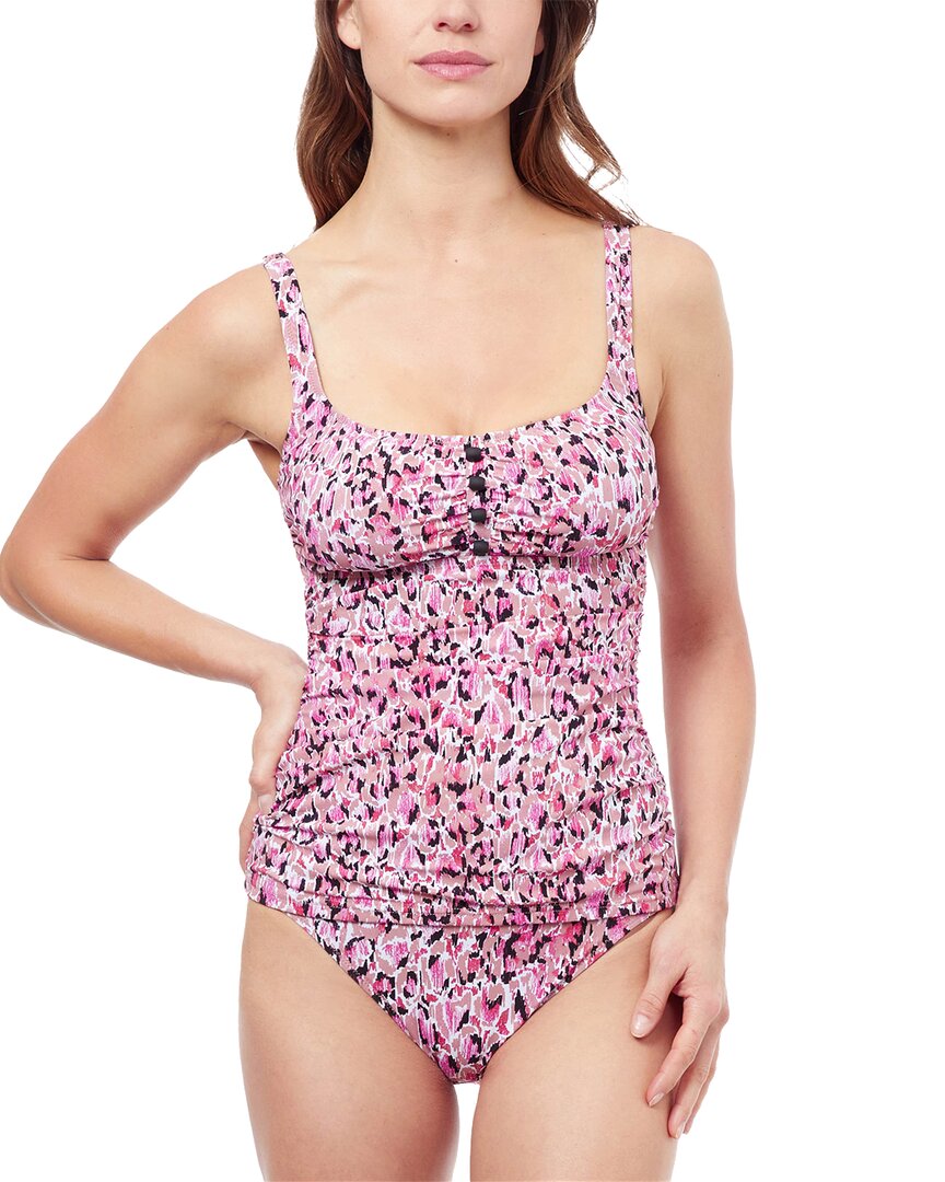Profile By Gottex Pretty Wild D-Cup Tankini Pink Regular 4 (S)