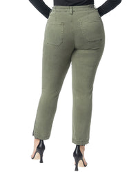 Paige Crush Crop Pant Vintage Ivy Green Utility Straight Jean