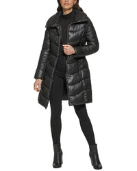 Kenneth Cole Kenneth Cole Belted Funnel Neck Puffer Coat