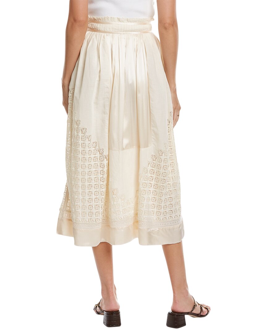 Ulla Johnson Pleated Silk & Linen-Blend Skirt