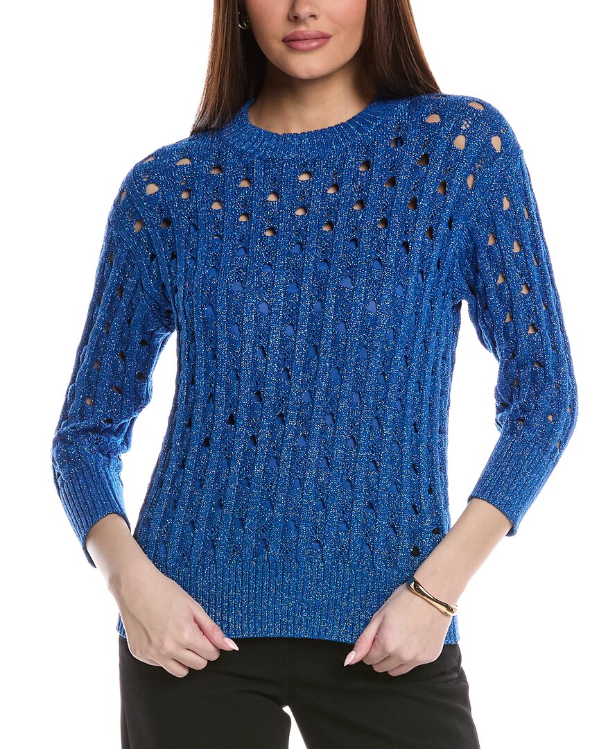 St. John Rib Crochet Knit Sweater
