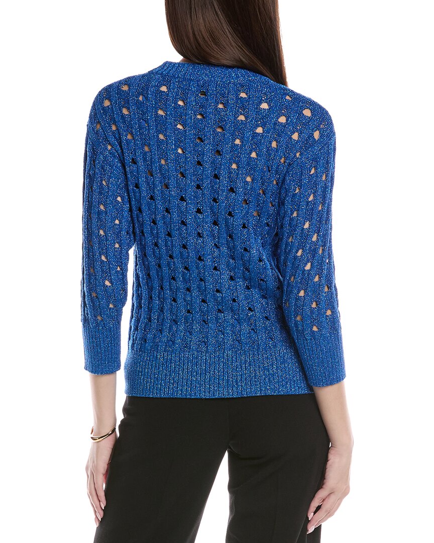 St. John Rib Crochet Knit Sweater