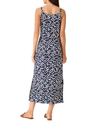 Nic+Zoe Indigo Angles Linen-Blend Dress