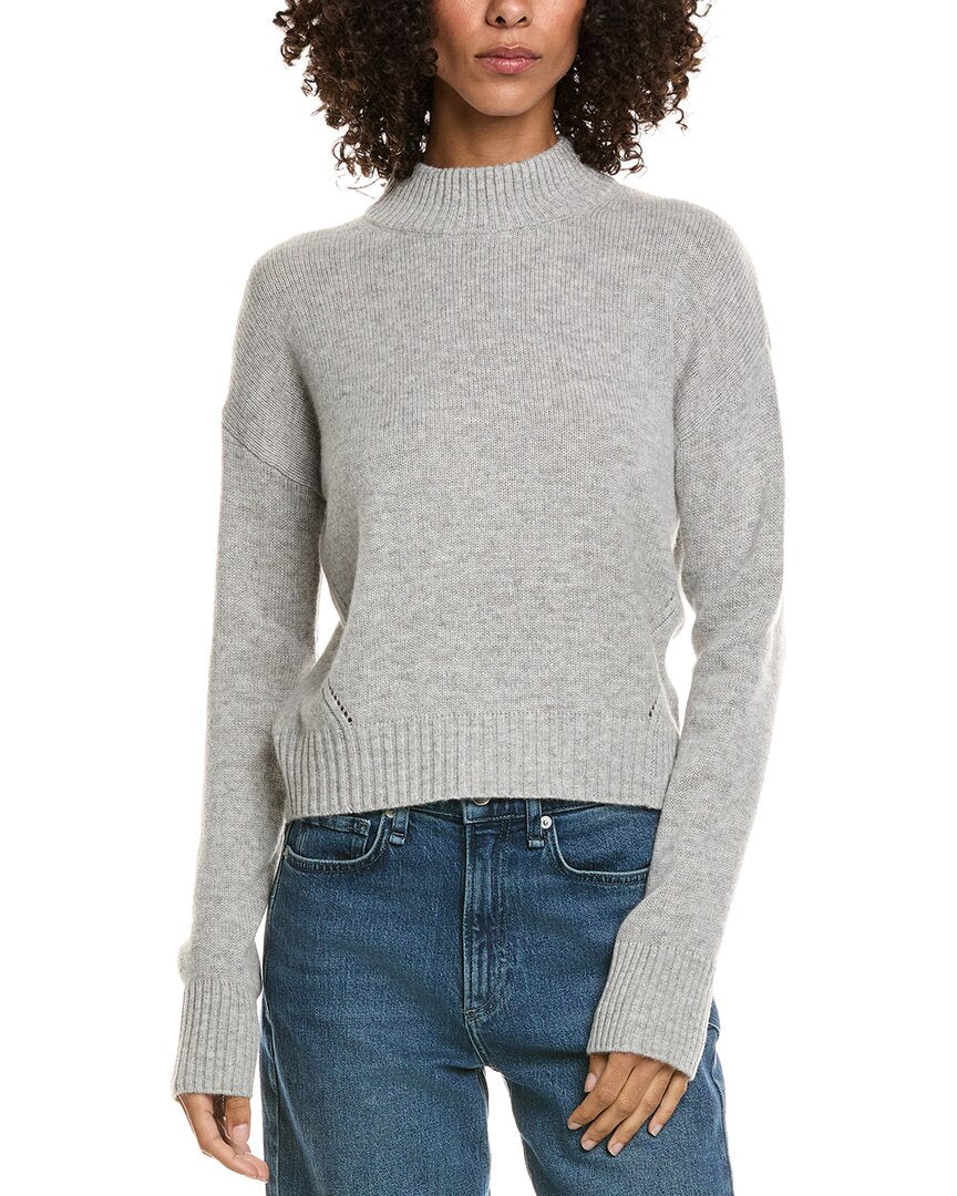 Incashmere Crop Mock Wool & Cashmere-Blend Sweater
