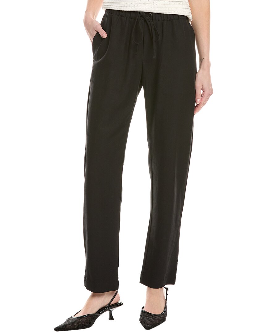 Enza Costa Twill Easy Linen-Blend Pant Black