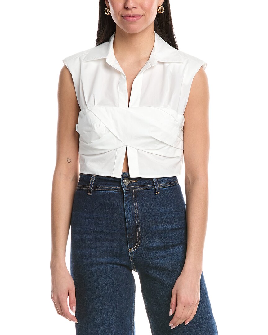 SIMKHAI Simkhai Emie Cropped Box Sleeve Top