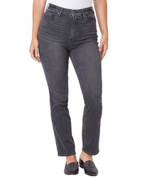 Paige Accent Dark Magnet Ultra High Rise Straight Jean Black 23" Waist