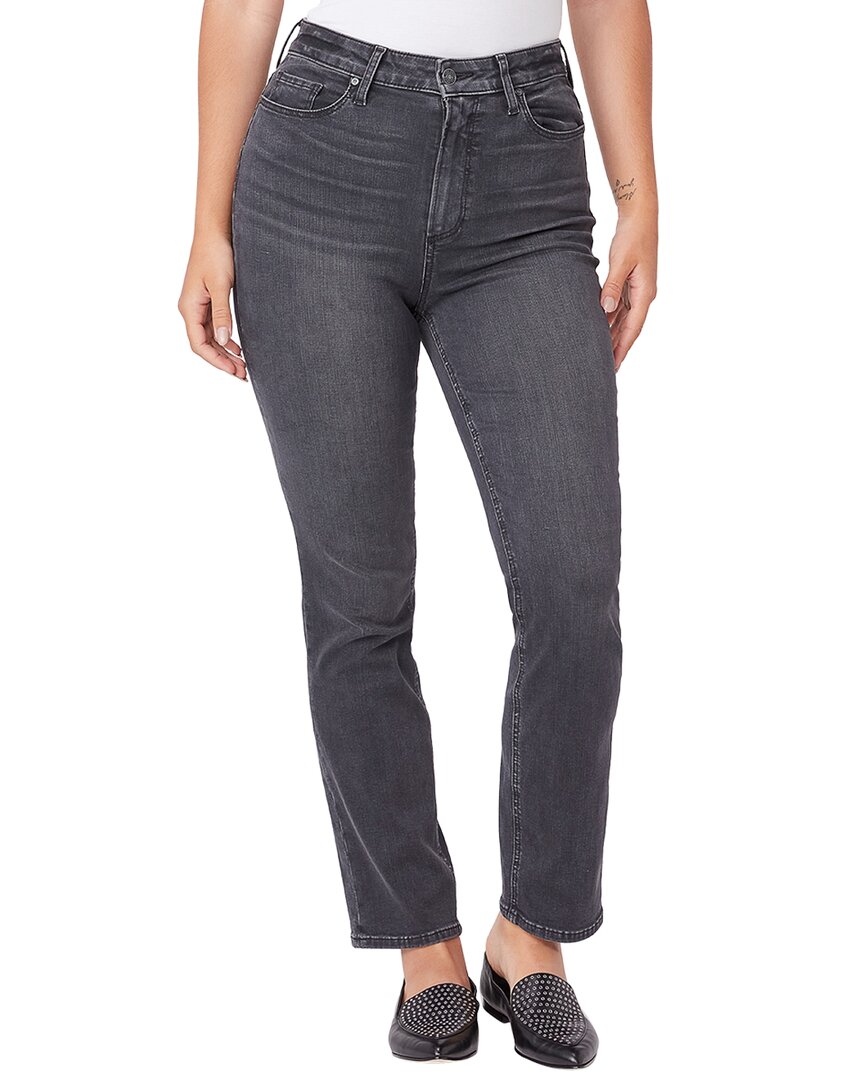 Paige Accent Dark Magnet Ultra High Rise Straight Jean Black 23" Waist