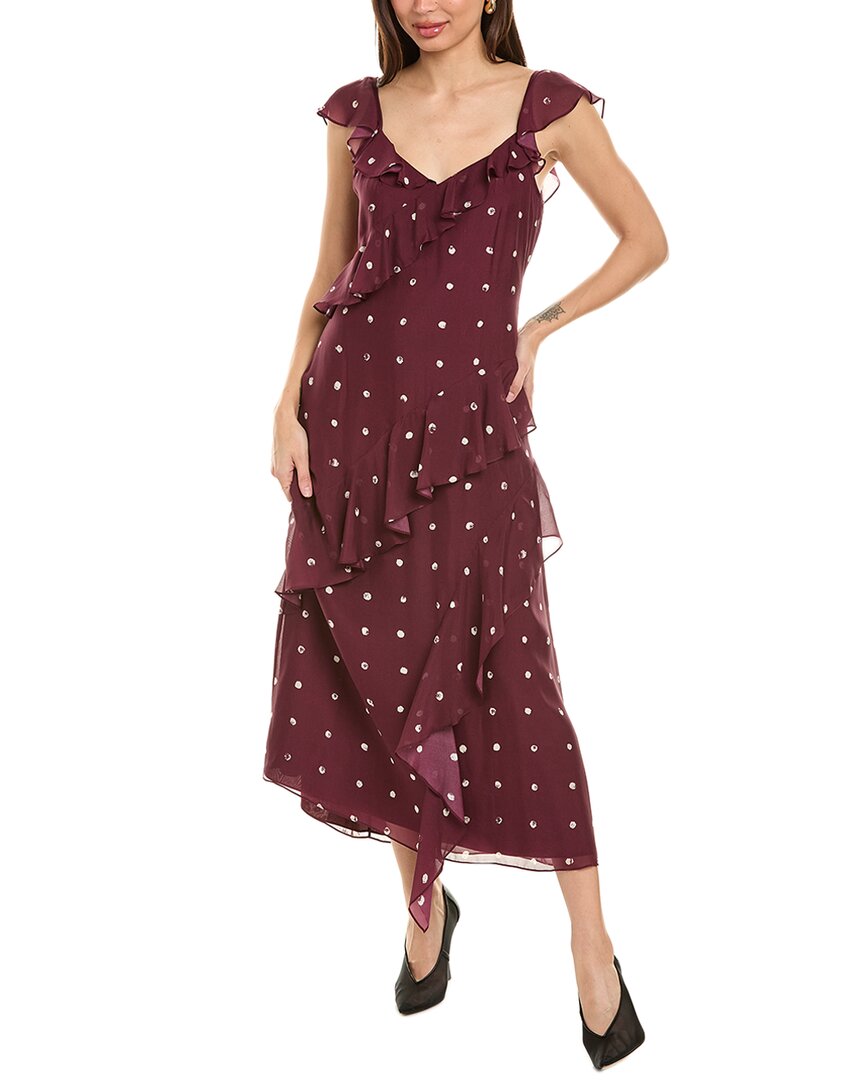 Jason Wu Paint Dot Silk Maxi Dress Red