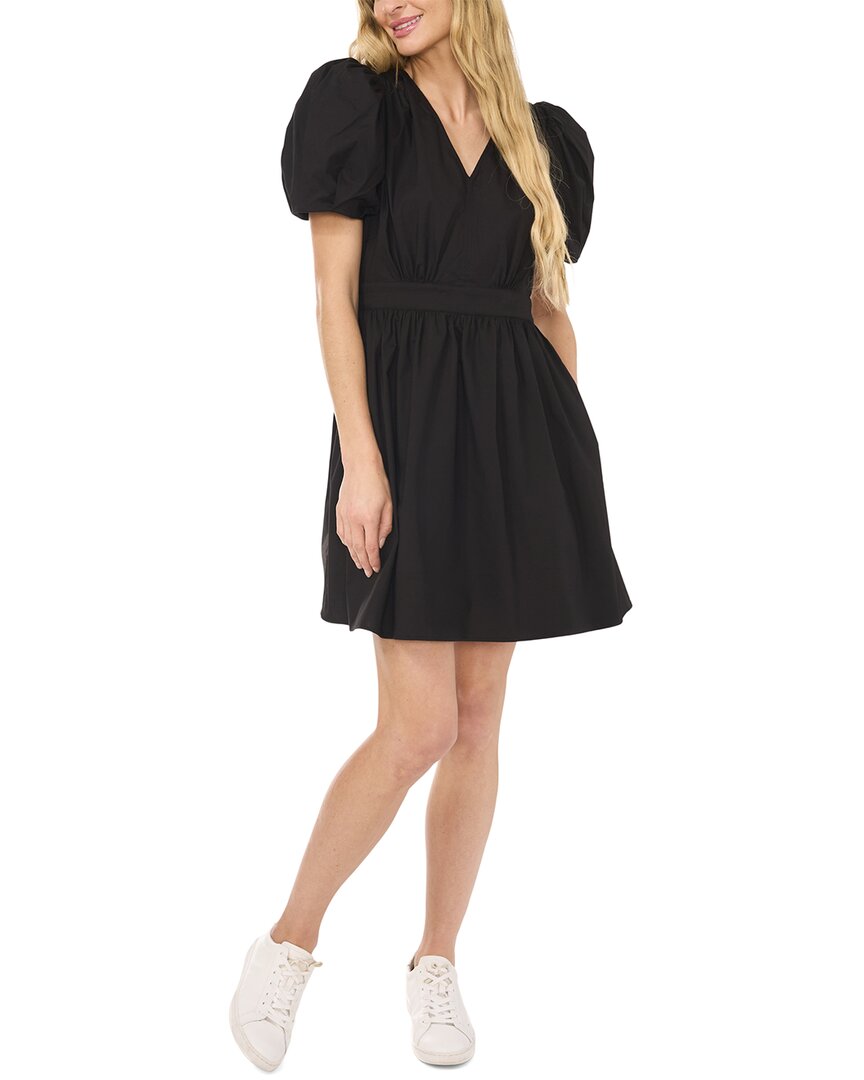 Cece Puff Sleeve Belted Mini Dress Black