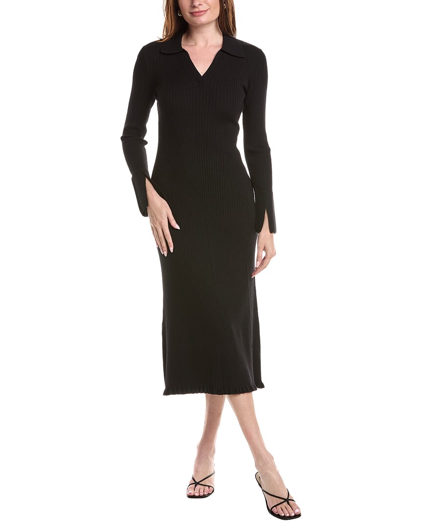 Elie Tahari Elie Tahari Polo Collar Neck Midi Dress