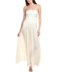 strapless corset maxi dress weworewhat Ruffle Corset Maxi Dress