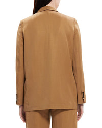 Theory Double-Breasted Linen-Blend Blazer