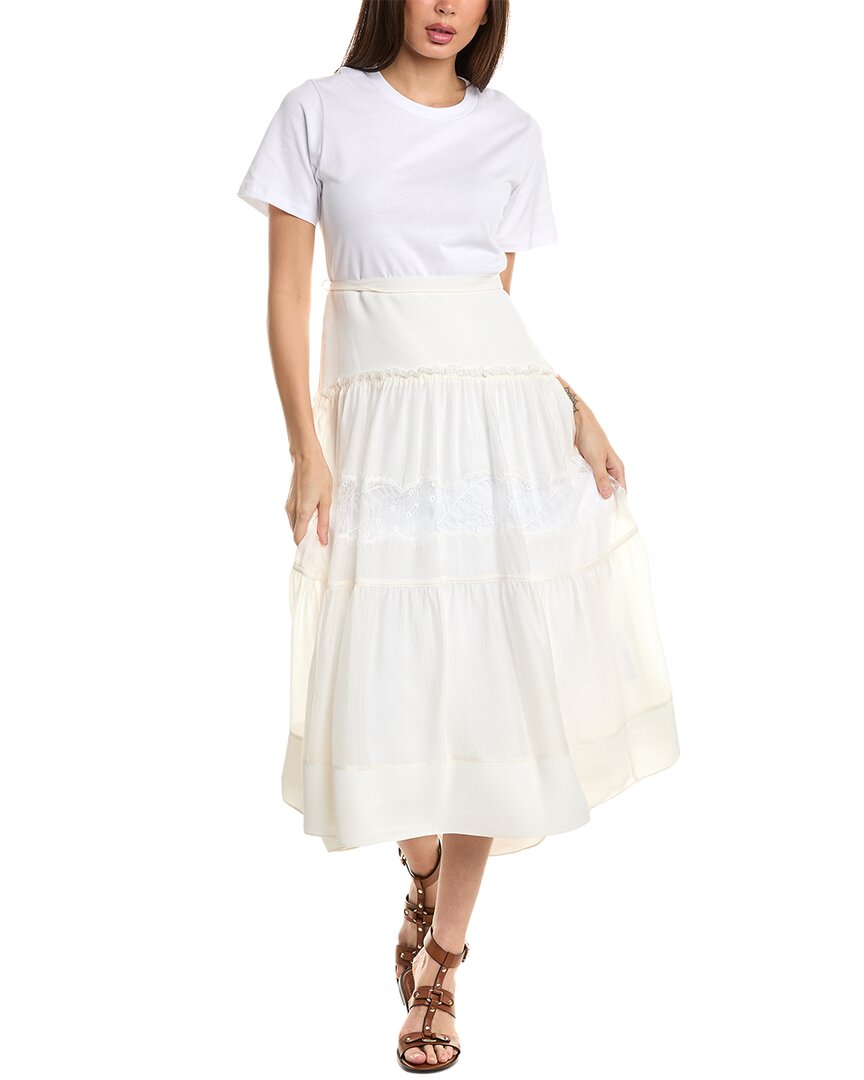 3.1 Phillip Lim Silk-Blend T-Shirt Dress Ivory
