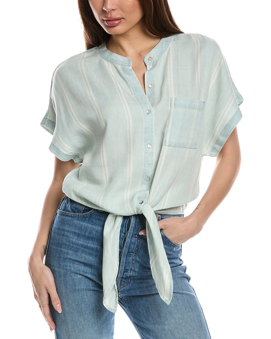 Lovestitch Tie Front Shirt Blue