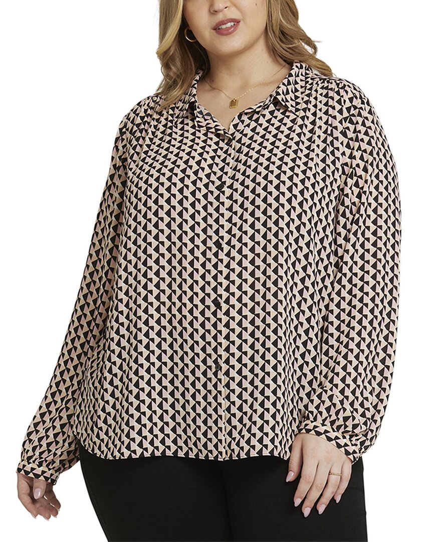 Nydj Plus Modern Blouse Black Plus 28W (4X)