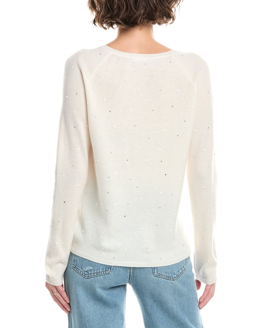 Incashmere Pearl Stud & Rhinestone Wool & Cashmere-Blend Sweater