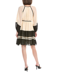 Stellah Tiered Swiss Dot Mini Dress