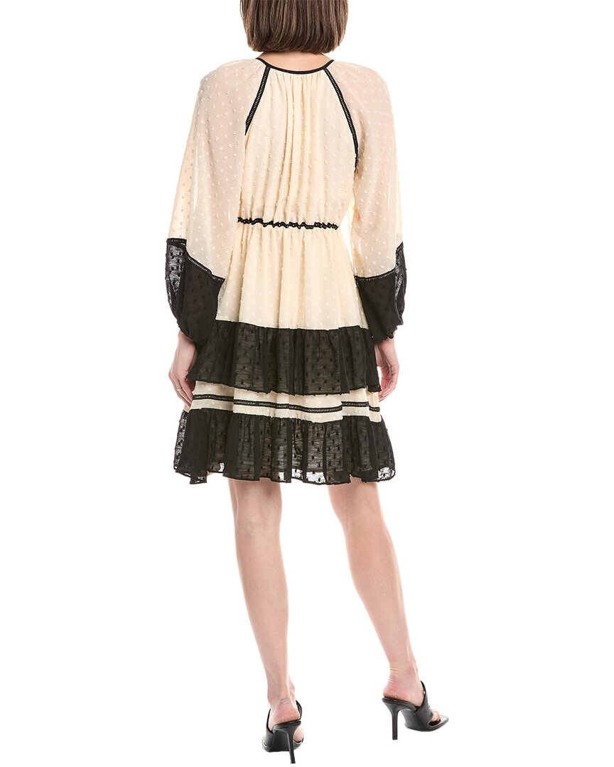 Stellah Tiered Swiss Dot Mini Dress