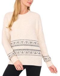 Cece Fairisle Pearl Stripe Pullover Sweater