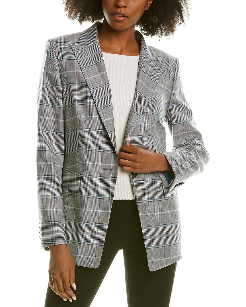 Escada Begaskos Wool-Blend Blazer 32 Grey Multi