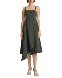 A.L.C. Scarlett Linen-Blend Midi Dress