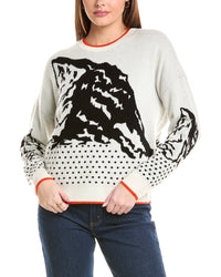 27 Miles Malibu Womens Reversible Intarsia Mountain Lands Wool & Regular 4 (S) White
