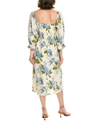 Femme Society Linen-Blend Midi Dress