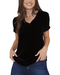 Bella Dahl V-Neck Silk-Blend T-Shirt
