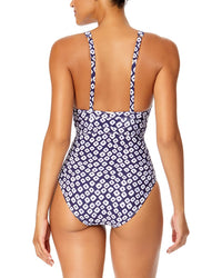 Anne Cole Double Ring Plunge Front One-Piece