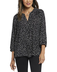 Nydj Pintuck Blouse Multi Regular 00 (XXS)