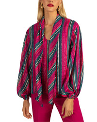 Trina Turk Aquarius Silk-Blend Top