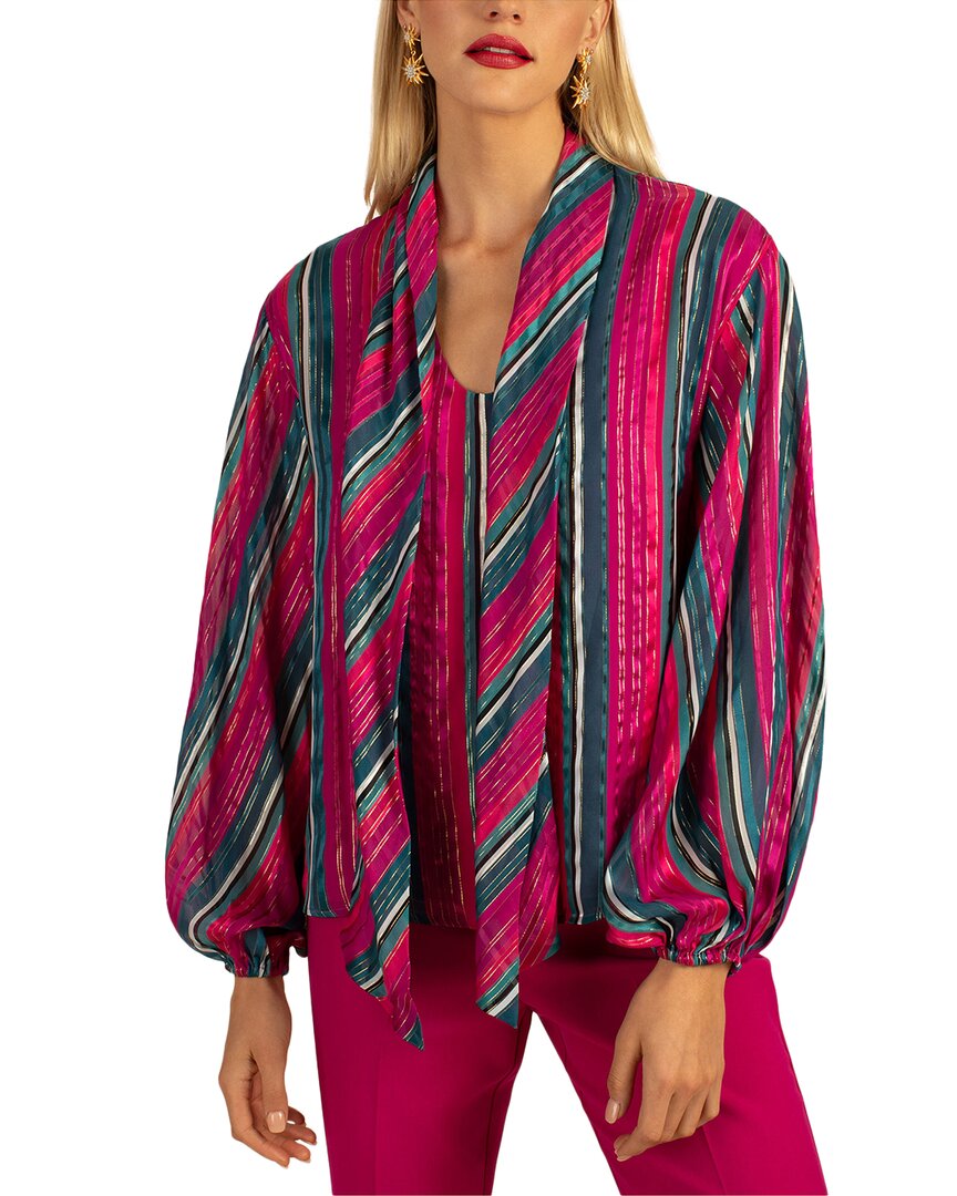 Trina Turk Aquarius Silk-Blend Top