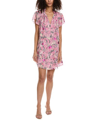 The Kooples Foil Detail Mini Dress Pink