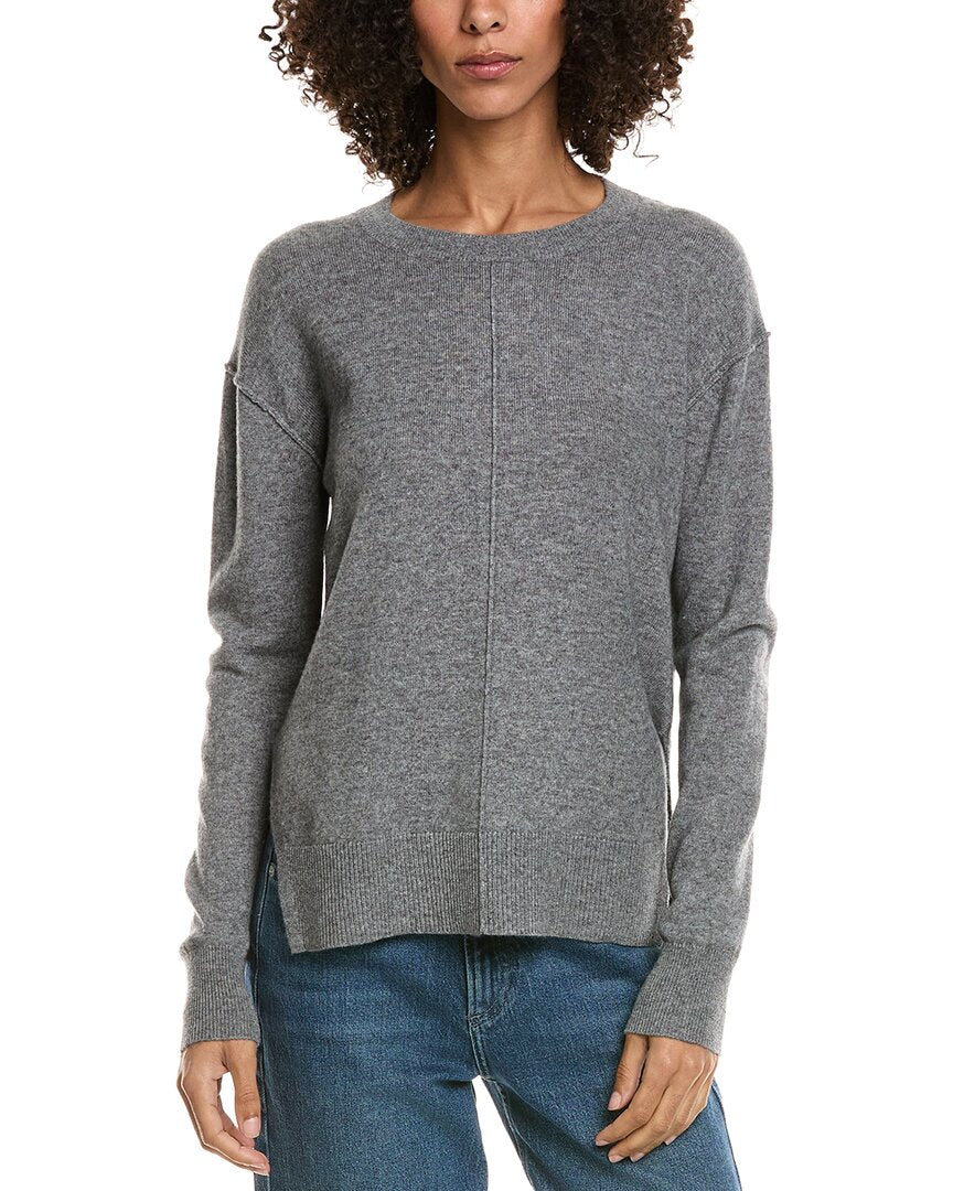 Incashmere Seam Detail High-Low Wool & Cashmere-Blend Sweater