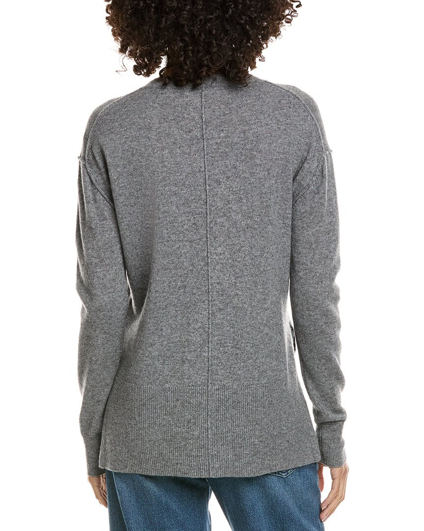 Incashmere Seam Detail High-Low Wool & Cashmere-Blend Sweater