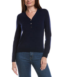 Bruno Magli Wool & Cashmere-Blend V-Neck Henley Sweater