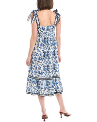 Stellah Tie Shoulder Linen Midi Dress